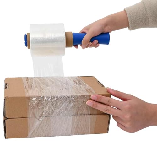 vidaXL Stretchfolie mit Griff 10 Stk. Transparent 23 μm 50 cm x 150 m, Verpackungsfolie, Palettenfolie, Möbelfolie, Wickelfolie, Packfolie von vidaXL