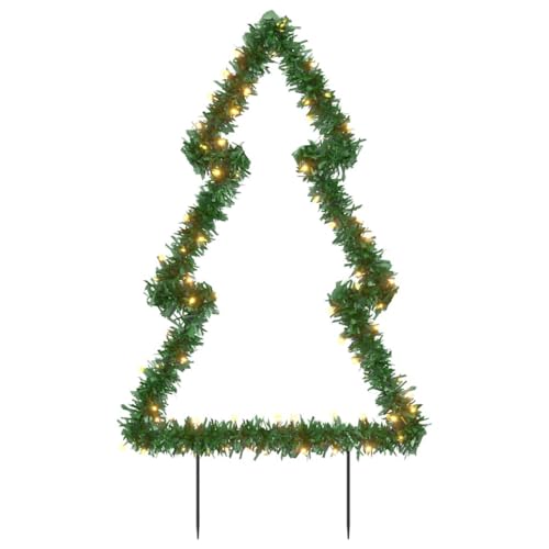 vidaXL Weihnachtsbaum, Beleuchtet Christbaum mit Erdspießen 80 LEDs, Wasserdicht LED Tannenbaum mit 8 Beleuchtungsmodi, Weihnachtsbeleuchtung Weihnachtsdeko, 60 cm von vidaXL