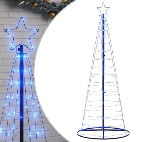 vidaXL Weihnachtsbaum Kegelform 200 LEDs Blau 182 cm von vidaXL