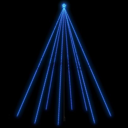 vidaXL Weihnachtsbaum Lichterkette Indoor Outdoor 1300 LEDs Weihnachtskegelbaum Lichterbaum Weihnachtsdeko Weihnachtsbaumbeleuchtung Blau 8m von vidaXL