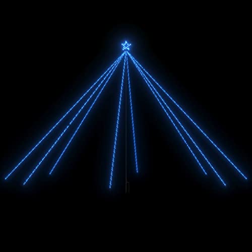 vidaXL Weihnachtsbaum Lichterkette Lichterbaum Weihnachtsdeko Weihnachtsbaumbeleuchtung Lichterpyramide Innen Außen 800 LEDs Blau 5m von vidaXL