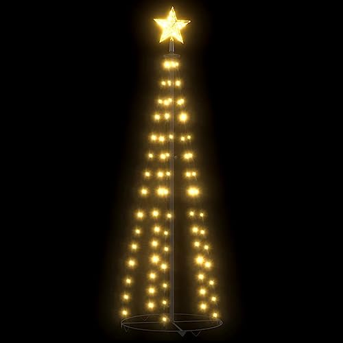 vidaXL Weihnachtsbaum Warmweiß 84 LEDs Dekoration Weihnachtskegelbaum Lichterbaum Innen Außen Weihnachtsdeko Beleuchtung Lichterkette 50x150cm von vidaXL