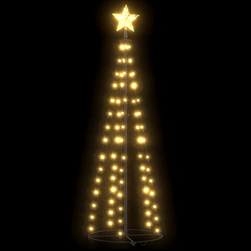 vidaXL Weihnachtsbaum Weihnachtskegelbaum Lichterbaum Innen Außen Weihnachtsdeko Beleuchtung Lichterkette Warmweiß 70 LEDs Dekoration 50x120cm von vidaXL