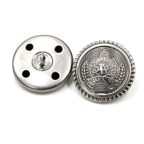 Blazerknöpfe aus Metall, 15 mm bis 25 mm, aufwendiges Kronen- und Schild-Design, Blazer-Knöpfe für Herren, Goldknöpfe für Blazer, Anzüge, Sportmantel, Uniform, Jacke, 5 Stück von vingol