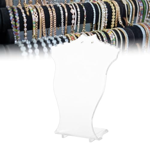 Halskette Schmuck Büste Display Ständer Halterung, Halskette Display Halskette Schaufensterpuppe Halskette Anhänger Kette Schmuck Büste Display Ständer Kleiderbügel Ohrringe Halter Rack(Transparent) von vipxinshun