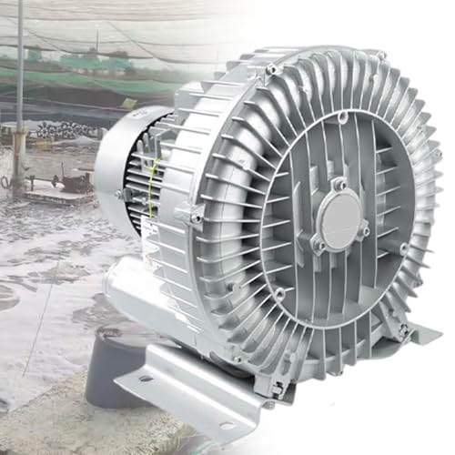 220 V 380 V Industrielle Absaugventilatoren, Zum Entstauben Von Luft, Hochdruck-LuftsauerstoffpumpengebläSe FüR Aquarien Und Fischteiche 120 W-7500 W, Mit Vibrationshemmender Basis ,1.1KW-220V von vnmudzeo