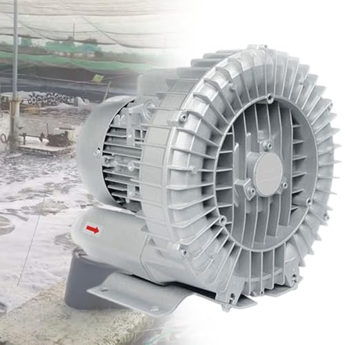 vnmudzeo 220 V 380 V Industrielle Absaugventilatoren, Zum Entstauben Von Luft, Hochdruck-LuftsauerstoffpumpengebläSe FüR Aquarien Und Fischteiche 120 W-7500 W, Mit Vibrationshemmender Basis,370W-380V von vnmudzeo