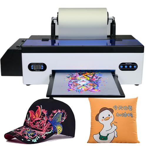 vnmudzeo A3-T-Shirt-Druckmaschine FüR Den Gewerblichen Gebrauch, 12,8 Zoll Maximale Druckbreite, DIY-Filmdrucker, Desktop-Dtf-Bekleidungstransferdrucker, FüR Stoffe/Leder/Andere Textilien von vnmudzeo