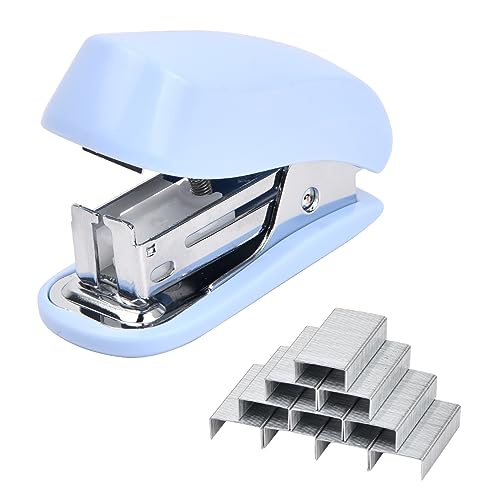 Volumoon Mini Tacker Set 26/6, Heftgerät Set, Stapler Klein, Hefter Klein Tragbar Heftgerät mit 830 Heftklammern, Manueller Tischhefter mit Heftklammern für Schulen Arbeitsplätze Familien (Blau) von volumoon