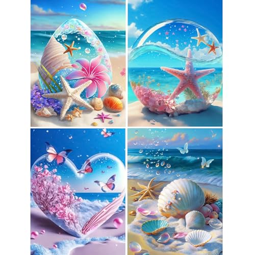 volumoon Diamond Paintings, 4Pcs 5D Diamond Paintings Erwachsene mit Diamond Paintings Zubehör, Diamond Paintings Set, Diamond Paintings Landschaft für die Wanddekoration zu Hause 30 * 40cm von volumoon