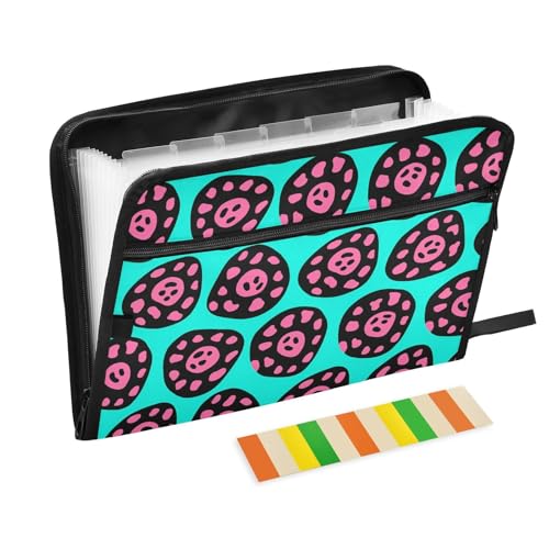 Ordner mit Taschen, Leopardenmuster, Grün, 13 Taschen, A4, Briefgröße mit Reißverschluss, für erweiterbaren Aktenordner Ordner mit Taschen, Leopardenmuster, Grün, 13 Taschen, A4, Briefgröße mit Reißverschluss, für erweiterbaren Aktenordner von voucong