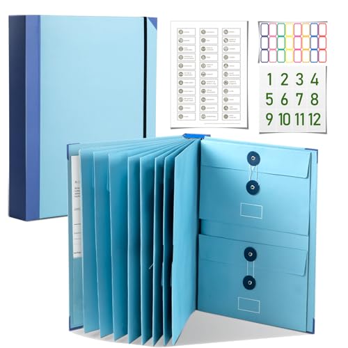 Dokumenten-Organizer, Folio, in Case I Go Missing Binder, The Folio Document Organizer, 2024 Neueste Taschen-Akkordeon-Aufbewahrungsbinder, Geburtsurkunden, Nachlassplanung, Anti-Verlust-Ordner (blau) von vrtywur