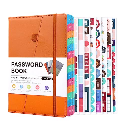 vsilay Passwortbuch mit ical Tabs, Hardcover Password Keeper, Größe Passwort Notebook zum Speichern von Internet-Login von vsilay