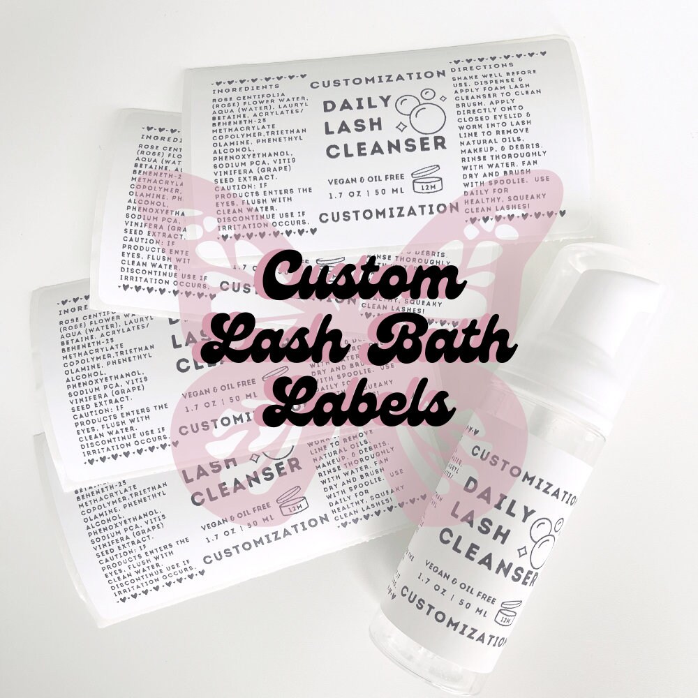 Lash Shampoo Label | Wimpern Pflegeset Zubehör Für Wimpernverlängerung Cleanser Bath Sticker Flaschenetiketten von vxiang