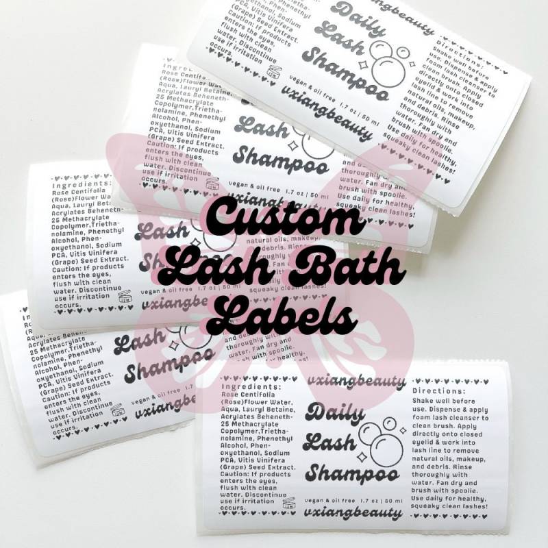 Lash Shampoo Label | Wimpern Pflegeset Zubehör Für Wimpernverlängerung Cleanser Bath Sticker Flaschenetiketten von vxiang