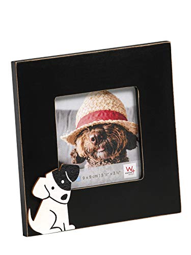 walther design Bilderrahmen schwarz 9 x 9 cm aus Holz, Hund CD909B von walther design