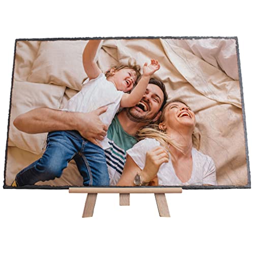 wandmotiv24 Schiefer-Wandbild mit Staffelei - Foto auf Schieferplatte mit Online-Vorschau - personalisierte Wanddeko - Schieferbild mit Wunschmotiv - Fotogeschenk - 30x20 cm von wandmotiv24