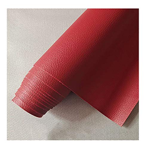 wangk Kunstleder PU Premium Qualität Polsterstoff Kunstleder Polsterstoff Gekörnt Lederimitat texturiert Lederstoff Möbelstoff Meterware Polster Kunstleder Rindsleder Optik Stoff-Rot 32 1.6x5m von wangk