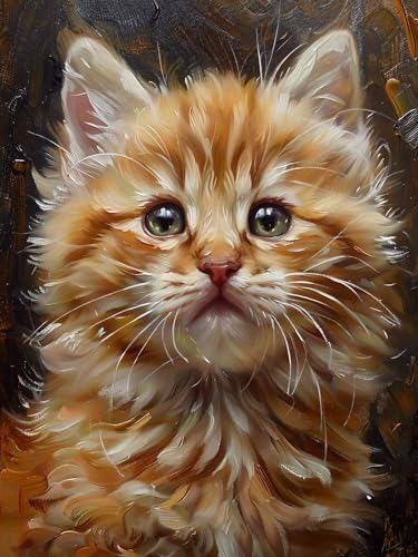 5D Diamond Painting Erwachsene Katze Gelb Diamant Painting Bilder, DIY Diamond Painting Kinder Crystal Art Stickerei Malerei Kits Home Büro Wall Dekoration, Weihnachtsdeko Geschenke 100x150cm t-2706 von wcusmmog