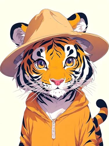 Diamond Painting Erwachsene Tiger Minimalist Diamant Painting Bilder, DIY Diamond Painting Kinder Crystal Art Stickerei Malerei Kits Home Büro Wall Dekoration, Weihnachtsdeko Geschenke 100x150cm t2266 von wcusmmog