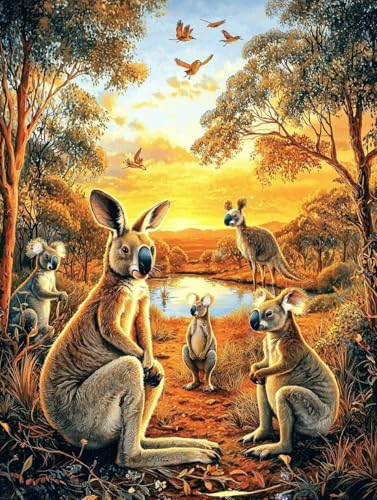 Känguru Sonnenuntergang 5D Diamond Painting Set Erwachsene Groß, DIY Diamant Painting Kinder, Quadrat Vollbohrer Handbuch Stickerei 25x35cm Home Wand Wohnzimmer Dekor, Geeignet Als Geschenk. Ni-37 Känguru Sonnenuntergang 5D Diamond Painting Set Erwachsene Groß, DIY Diamant Painting Kinder, Quadrat Vollbohrer Handbuch Stickerei 25x35cm Home Wand Wohnzimmer Dekor, Geeignet Als Geschenk. Ni-37 von wcusmmog