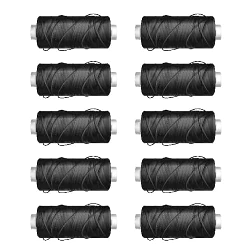 WE-STOCK Set mit 10 Spulen Nähgarn aus 100% Polyester - Farbe Schwarz - je 50 Meter von weSTOCK