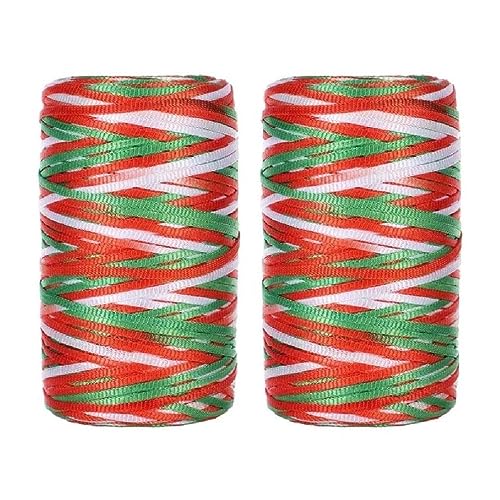 2 Rollen 3 mm Rattail-Kordel Seidenschnur Perlenschnur zum Basteln von Hüten, Geldbörsen, Halsketten, Armbändern, Schmuckherstellung, Stickgarn für Armbänder, Stickgarn, Spulen, Stickgarn von wecmkah