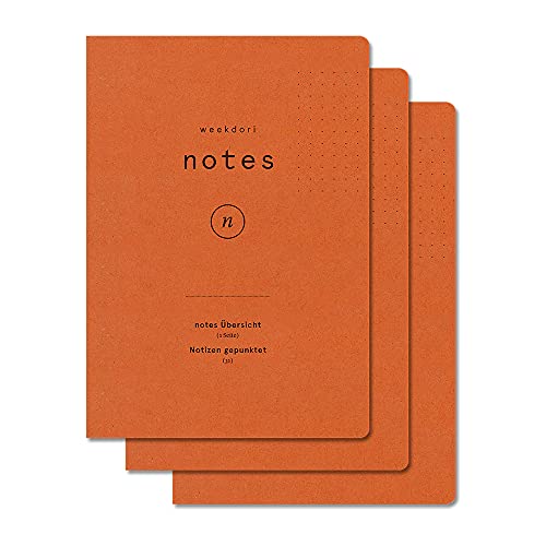 weekview Notizheft Set A5 – weekdori dotted – inkl. Index (31 S.) von weekview