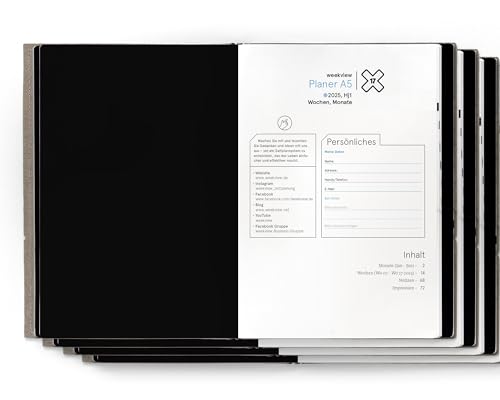 weekview Set X17 A5 Business Planer 2025 - Modulares System - mit Planungsübersichten und Notizheft (4 Hefte) von weekview