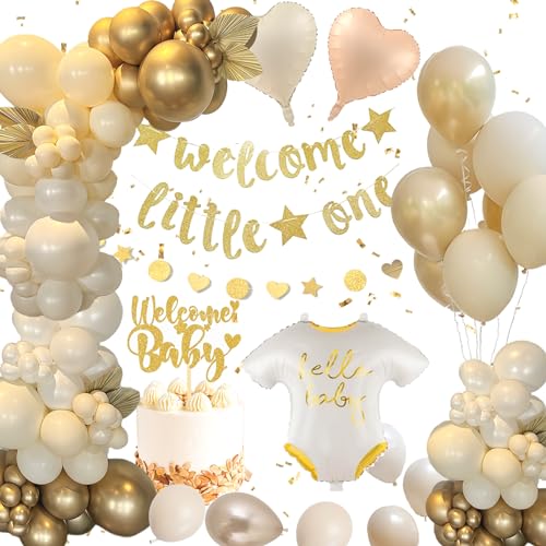 Welcome Home Baby, Willkommen Zuhause Baby Junge Mädchen, Beige Willkommen Zuhause Baby Deko, Willkommen Baby Deko, Babyparty Deko, Welcome Baby Banner für Gender Reveal Deko von weeyin