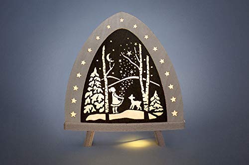 Weigla Günter Gläser Leuchtenherstellung Standleuchte LED Sterntaler farbig (L/H/T): 30,0 cm x 32,0 cm x 6,0 cm NEU Lichterbogen Lichterspitze Schwibbogen Leuchter von weigla