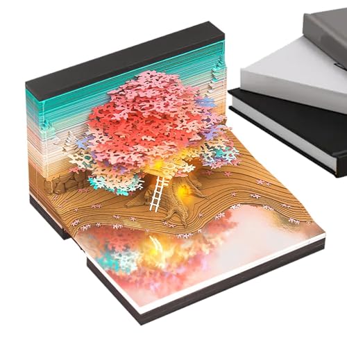 3D Schreibtisch Kalender 2025 Kalender 3D Memo Pad Papier Kreative 3D Notizblock Papier, Notizblock Countdown Kalender Schnitzen Geschenk Desktop Dekoration von weiting