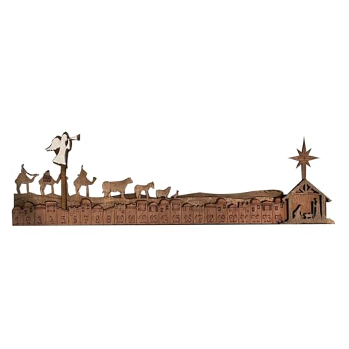 Krippen Adventskalender 2024, Weihnachtskrippe Adventskalender Aus Holz, 24-Tage Weihnachts Countdown Kalender 2024, Christus Tischkalender Desktop Ornamente Für Weihnachts Deko von weiting