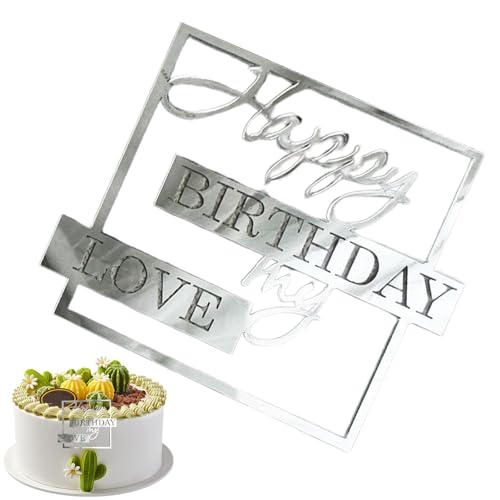 weiting Cake Topper,Happy My Love Cake Topper - Acryl-Kuchenaufsatz, Neuheit, einzigartiger Kucheneinsatz | My Love Geburtstagsparty-Kuchendekoration, Liebhaber-Geburtstagskuchendekoration, von weiting