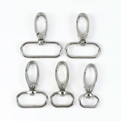 10/50 Stück Metallschnalle für Taschengurt, drehbarer Karabinerverschluss, Rucksack-Gurtband, Auslöseclip, Karabinerhaken, Handtaschenaufhänger, DIY-Zubehör, 16 mm, 50 Stück, Silber von wejiay