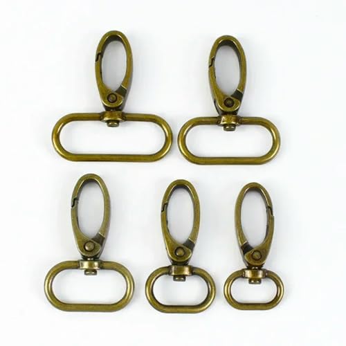 10/50 Stück Metallschnalle für Taschengurt, drehbarer Karabinerverschluss, Rucksack-Gurtband, Auslöseclip, Karabinerhaken, Handtaschenaufhänger, DIY-Zubehör, 20 mm, 50 Stück, Bronze von wejiay