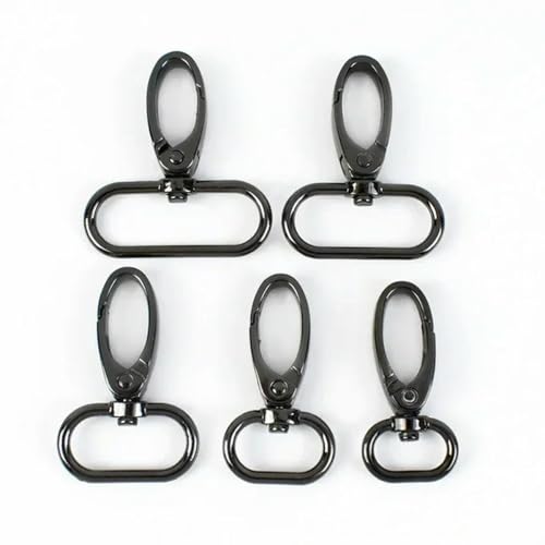 10/50 Stück Metallschnalle für Taschengurt, drehbarer Karabinerverschluss, Rucksack-Gurtband, Auslöseclip, Karabinerhaken, Handtaschenaufhänger, DIY-Zubehör, 20 mm, 50 Stück, GunBlack von wejiay