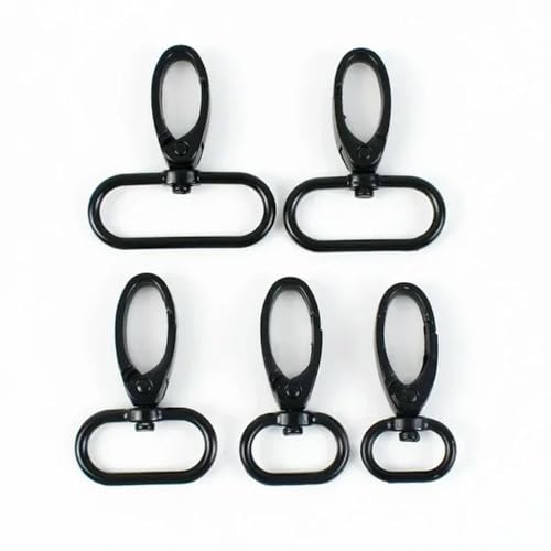 10/50 Stück Metallschnalle für Taschengurt, drehbarer Karabinerverschluss, Rucksack-Gurtband, Auslöseclip, Karabinerhaken, Handtaschenaufhänger, DIY-Zubehör, 25 mm, 50 Stück, Schwarz von wejiay