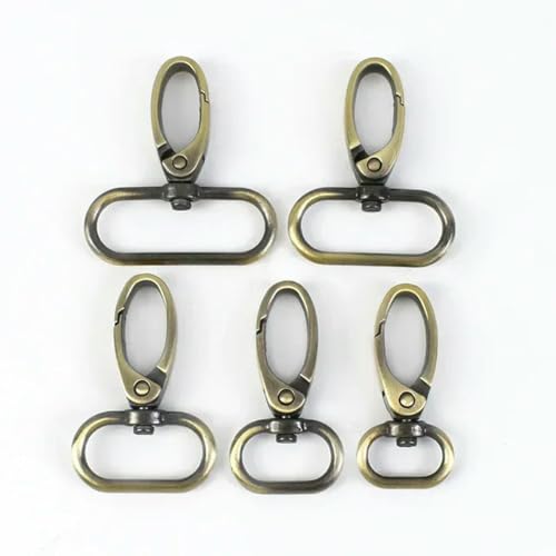 10/50 Stück Metallschnalle für Taschengurt, drehbarer Karabinerverschluss, Rucksack-Gurtband, Auslöseclip, Karabinerhaken, Handtaschenaufhänger, DIY-Zubehör, 32 mm, 10 Stück, Messing von wejiay