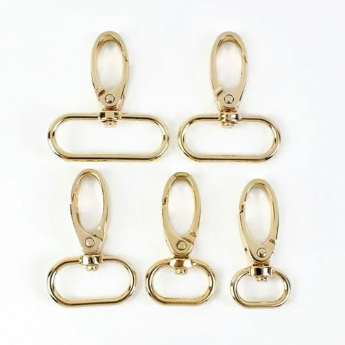 10/50 Stück Metallschnalle für Taschengurt, drehbarer Karabinerverschluss, Rucksack-Gurtband, Auslöseclip, Karabinerhaken, Handtaschenaufhänger, DIY-Zubehör, 32 mm, 50 Stück, Hellgold von wejiay