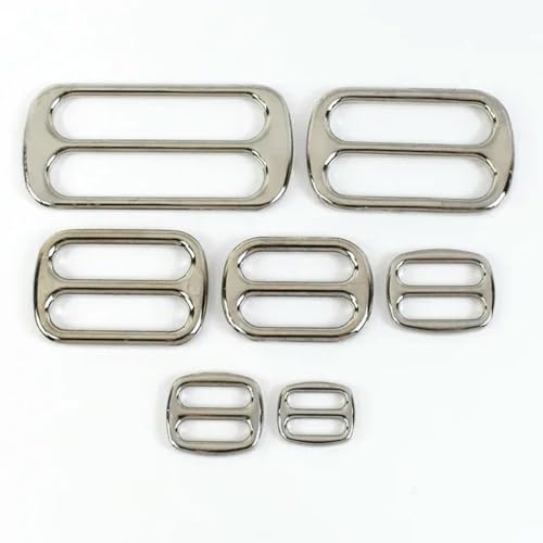 10 Stück 12–50 mm Taschenschnallen für Gürtel, Rucksack, Metallschieber, dreieckiger Einsteller, Schnalle, Gurtbandverschluss, DIY-Nähzubehör, 32 mm, Silber von wejiay