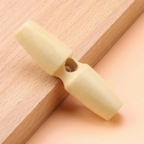 100 Stück Olivenknöpfe Holzknöpfe zum Nähen Basteln Kleidung Mantel Außenpullover Knopf Lange Streifen Druckknöpfe Nähzubehör-A-3,5 cm von wejiay