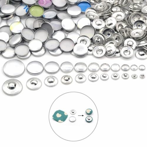 16–80 mit Stoff und Leder überzogene Knöpfe für Handpresse, Matrizenmontage, Formwerkzeug, handgefertigtes DIY-Nähzubehör, Größe 32–19 mm (50 Set) von wejiay