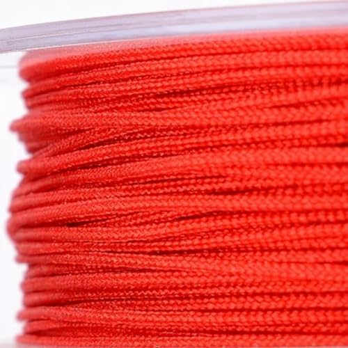 20 Meter Nylonschnur 0,8 mm Seil Makramee-Schnur Armband geflochtene Schnur DIY Quasten Nylonfaden Armbänder Makramee-Linie-6 rot-0,8 mm ca. 20 Meter von wejiay