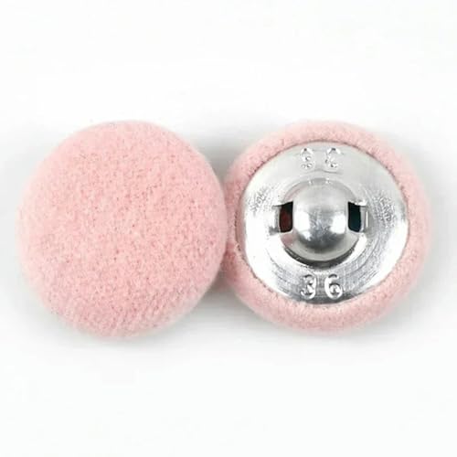 20 Stück 15–38 mm, mit Stoff überzogene Knöpfe aus Metall, runde Knöpfe für Mäntel, dekorative Schnalle, DIY-Kleidung, Nähzubehör, Rosa, 23 mm von wejiay