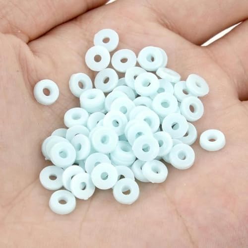 200–800 Stück/Beutel, 6 mm, flache, runde Polymer-Tonperlen, Chip-Scheibe, lose Abstandshalter, handgefertigte Perlen für die Herstellung von DIY-Schmuckarmbändern, blau, 6 mm, 200 Stück von wejiay