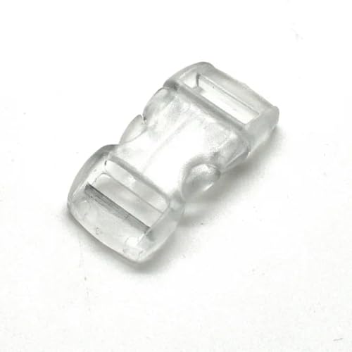 3/8"(10 mm) Jelly Clear Bunte gebogene Mini-Schnallen mit seitlicher Entriegelung für Paracord-Armbänder/Katzenhalsbänder - 1000 Stück - Weiß von wejiay