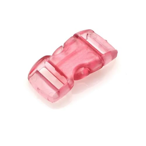 3/8"(10 mm) Jelly Clear Bunte gebogene Mini-Schnallen mit seitlicher Entriegelung für Paracord-Armbänder/Katzenhalsbänder - 500 Stück - Rosa von wejiay