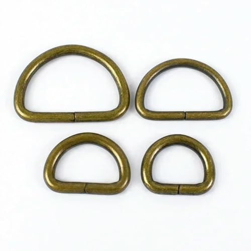 30 Stück 12–50 mm Metall-Außenringschnalle, Taschengurt-Verschluss zum Verstellen für Kleidungsstücke, Handtaschen, Gürtelschnallen, DIY-Bastelzubehör, 20 mm, Bronze von wejiay