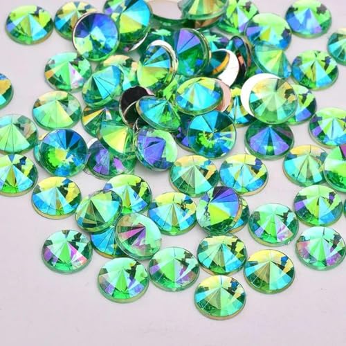 4 mm, 5 mm, 6 mm, 10 mm, grüne AB-Strasssteine, runde Acrylperlen, Kristall-Strass zum Basteln von Kleidung, Basteln, Grün AB-5 mm, 10.000 Stück von wejiay